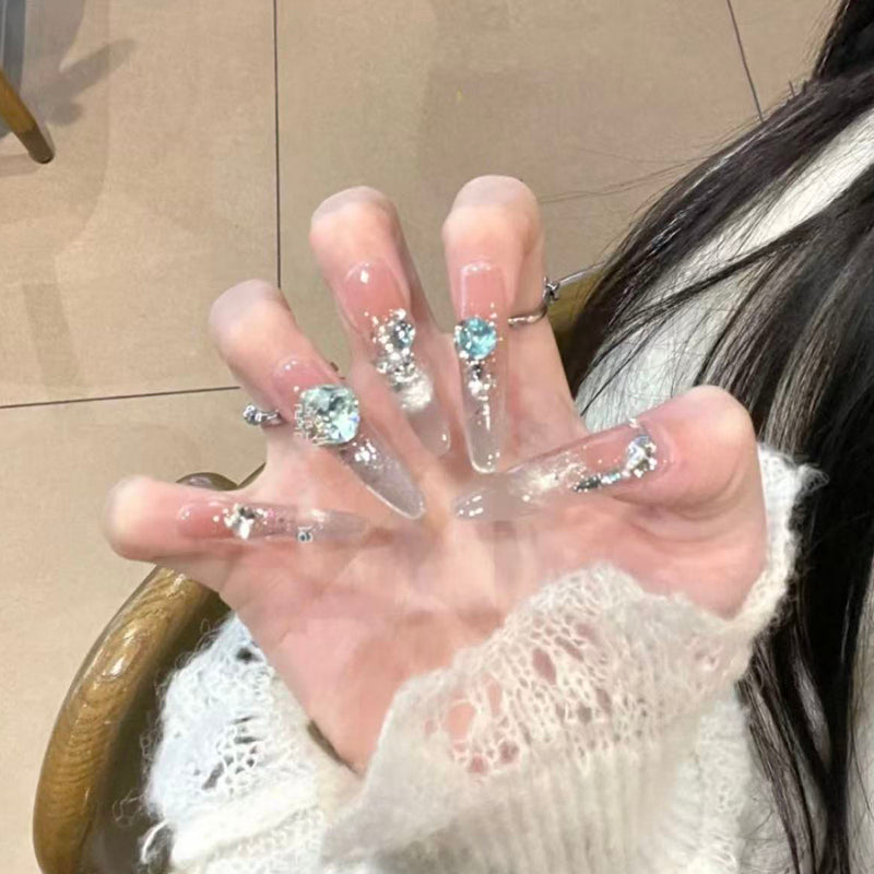 French cat's eye nail piece Wearing nail Medium and long high-end nail patch New beautiful wearing nail art
