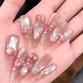 European and American Spice Girls Cat's Eye Flower Retro Nail Art Pure Handmade Wearing Nail Removable Patch