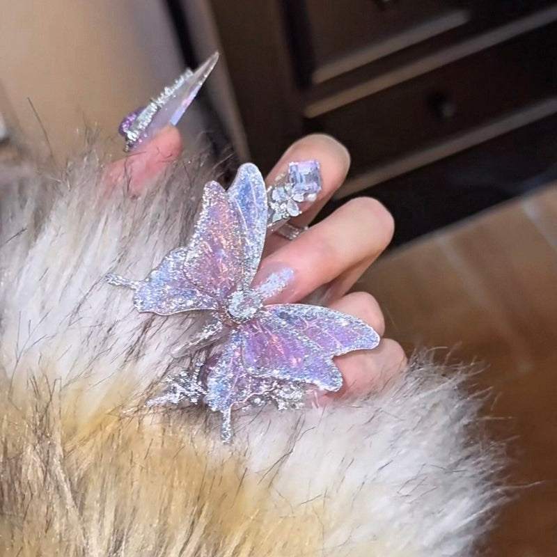 Wearing nail butterfly original design new high-end whitening nail patch unique and beautiful hand-worn nail art