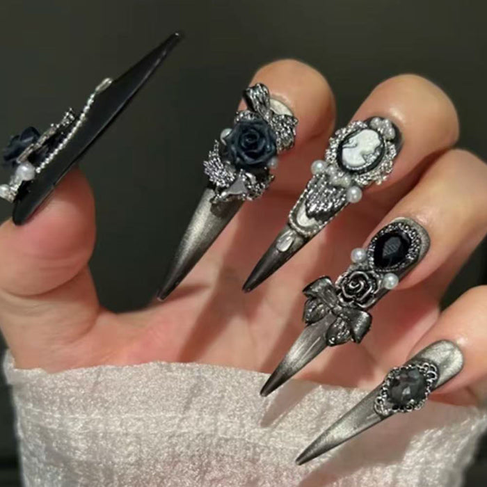 Dark Charm Pure Handmade Wear Nail High Sense Luxury Heavy Industry Nail Patch Fake Nail Patch Removable