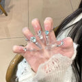 French cat's eye nail piece Wearing nail Medium and long high-end nail patch New beautiful wearing nail art
