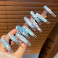 New summer cool blue seaside wind wearing nail temperament white jellyfish shell manicure