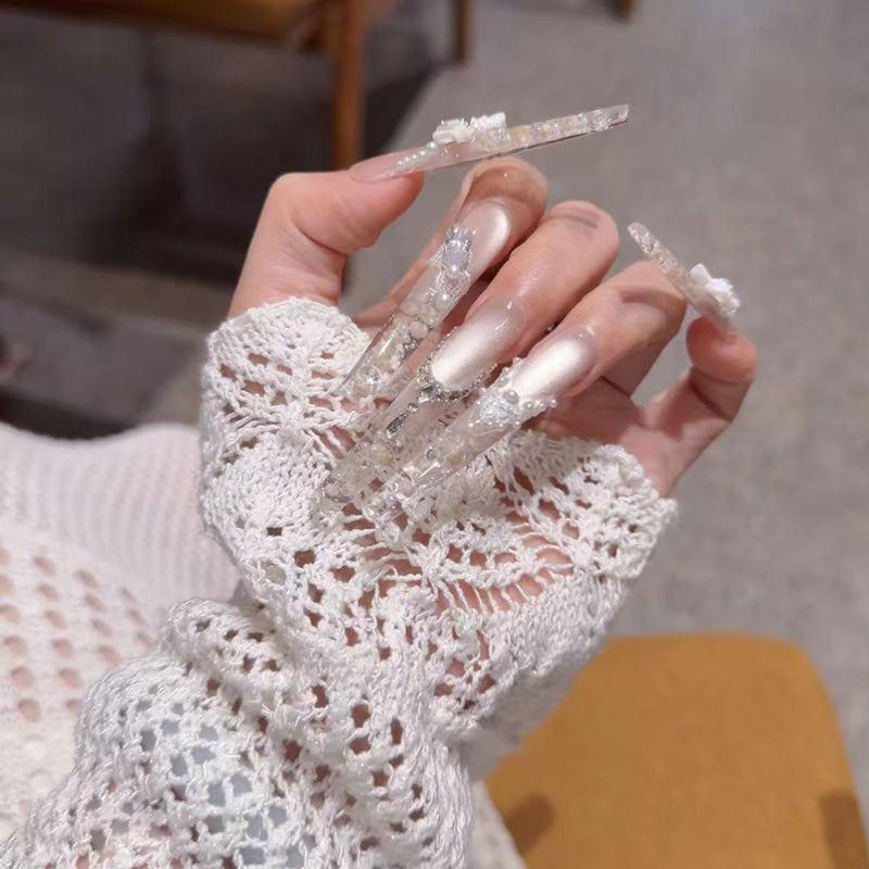 French wearing nail long new high-end whitening nail patch beautiful handmade light luxury wearing nail art