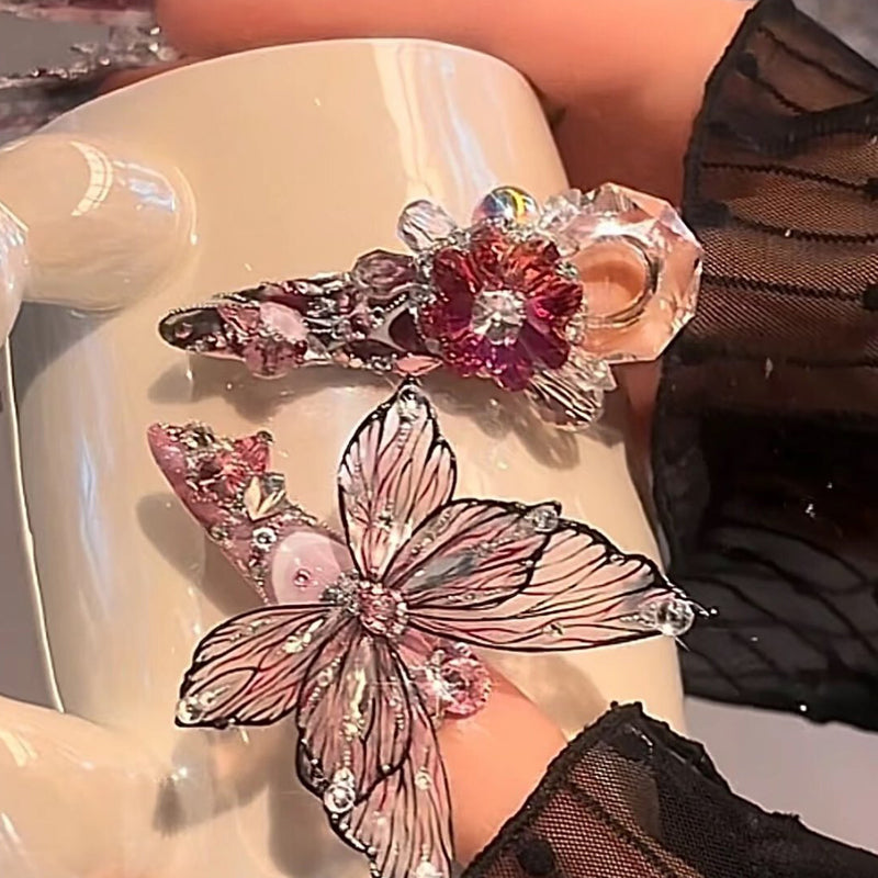 Super heavy industry handmade gift butterfly artwork wearing nail advanced sense handmade nail patch