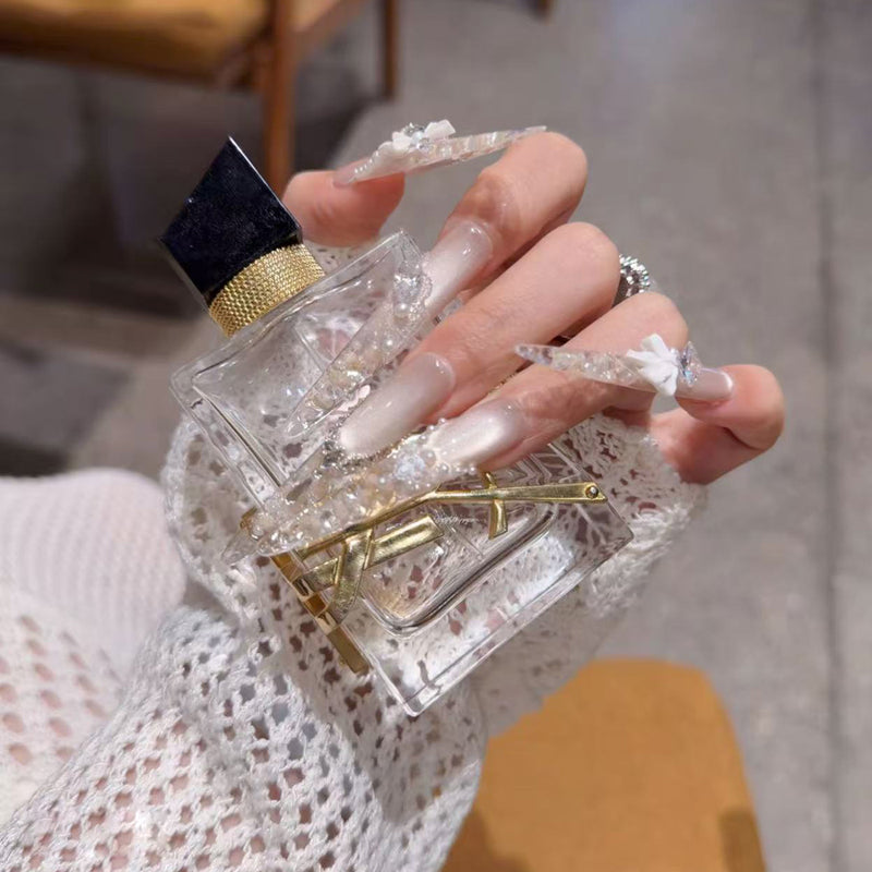French wearing nail long new high-end whitening nail patch beautiful handmade light luxury wearing nail art