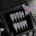 Hand-worn armor heavy industry purple manicure butterfly eleven fingers white advanced