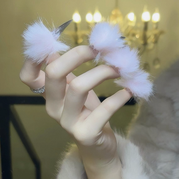 Popular white furry dragon claws, white cat claws, extra-long handmade armor, beast armor, dragon armor, wolf claws, autumn and winter style