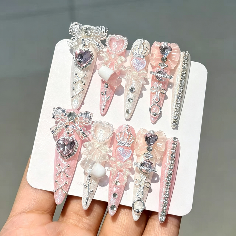 Bow Japanese Spice Girl Nail Art Handmade Wear Nail Removable Patch