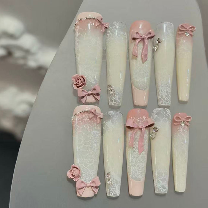 New European and American niche high-end beautiful handmade heavy industry super long nail wear nail