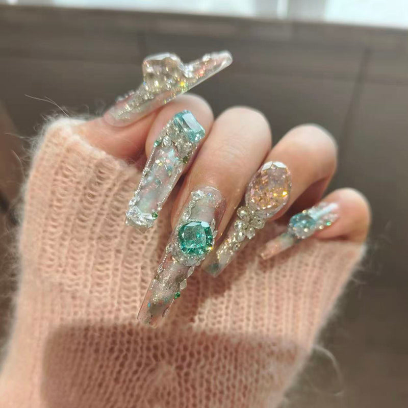Heavy Industry Original Luxury Full Diamond Love Broken Diamond Flash Wearing Nail Art Patch Removable Nail Art